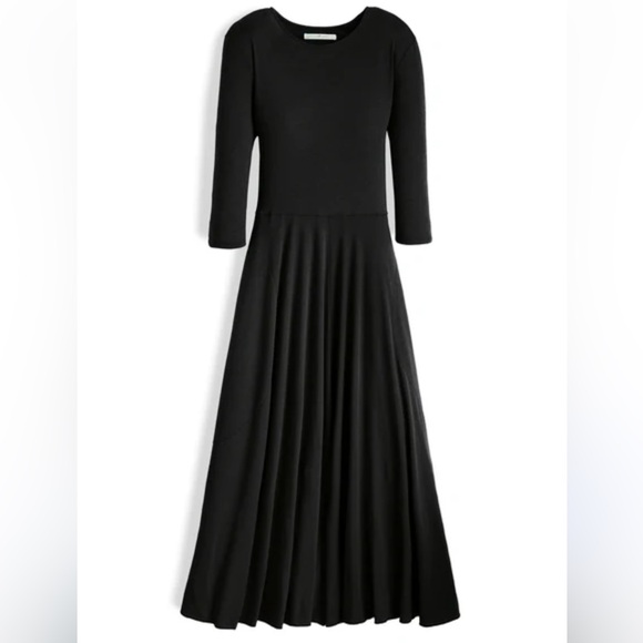 PERUVIAN CONNECTION Anna Dress in Black Size Medium Pima Cotton Model - Picture 1 of 7